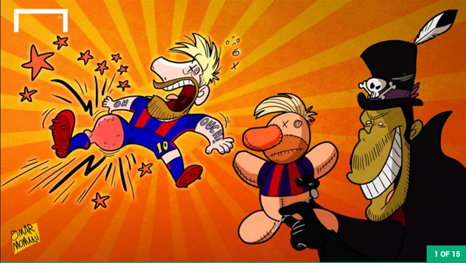 Ảnh bài viết Hí họa Messi bị yểm bùa nên chấn thương liên tục