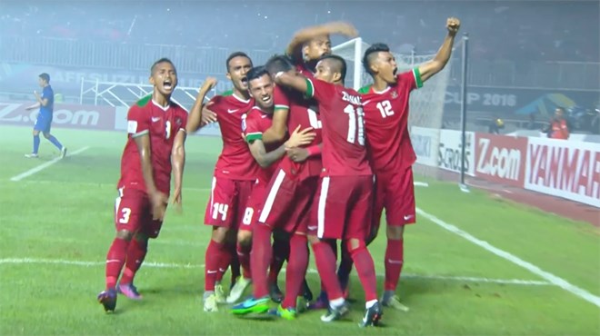 Indonesia ngược dòng dẫn Thái Lan 2-1. Ảnh: Affsuzukicup.