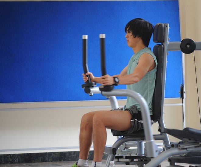 Tuấn Anh đang tích cực tập hồi phục chấn thương. Ảnh: Tùng Lê.