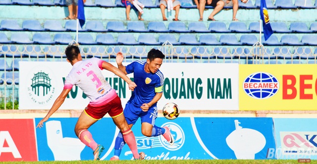 Thanh Trung không thể giúp Quảng Nam FC giành trọn 3 điểm trước Sài Gòn FC. Ảnh: Viết Định.
