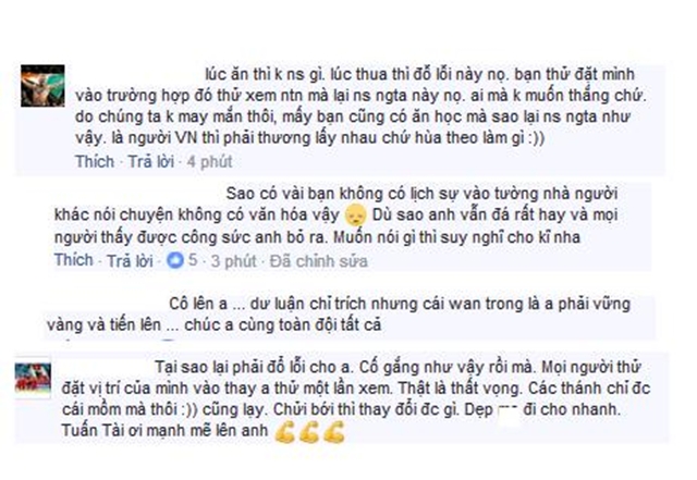 Ngoài những lời chỉ trích vẫn còn nhiều người bảo vệ cho Tuấn Tài.