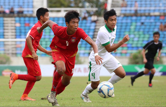 U18 Myanmar thua đậm 1-7 trước U18 Indonesia ở trận tranh huy chương đồng.