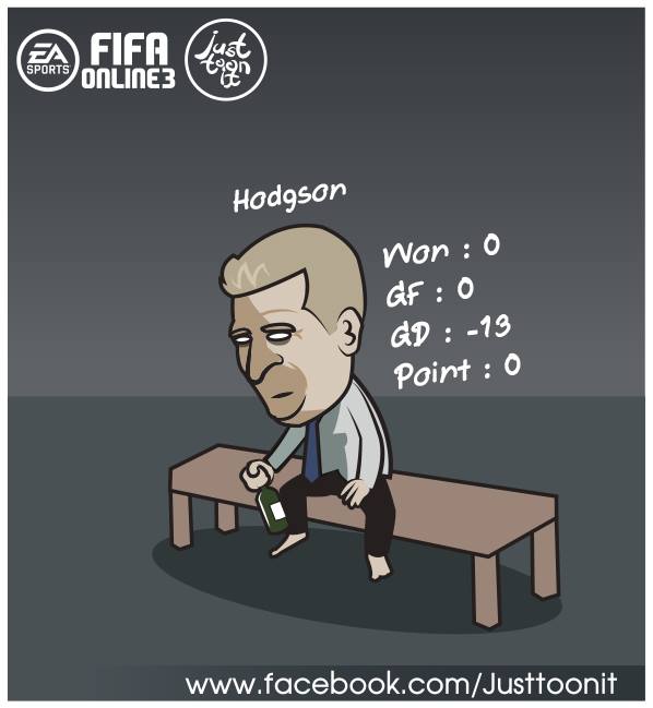 Roy Hodgson vẫn chưa thể đổi vận cho Crystal Palace. Ảnh: Just toon it.