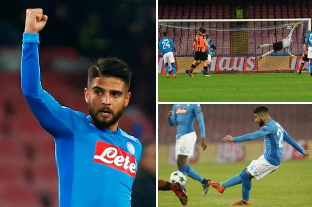 Lorenzo Insigne ghi siêu phẩm vào lưới Shakhtar Donesk.