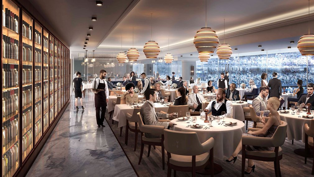 Nhà hàng sang trọng được đặt ngay bên trong sân vận động.