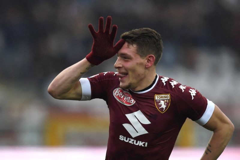 Kiểu ăn mừng quen thuộc của Andrea Belotti.