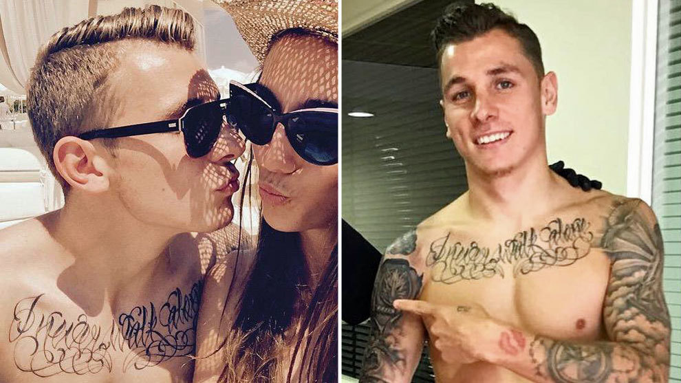 Còn đây là hình xăm mà có lẽ các fan Everton chỉ mong Lucas Digne nhanh chóng xoá nó đi cho khuất mắt.