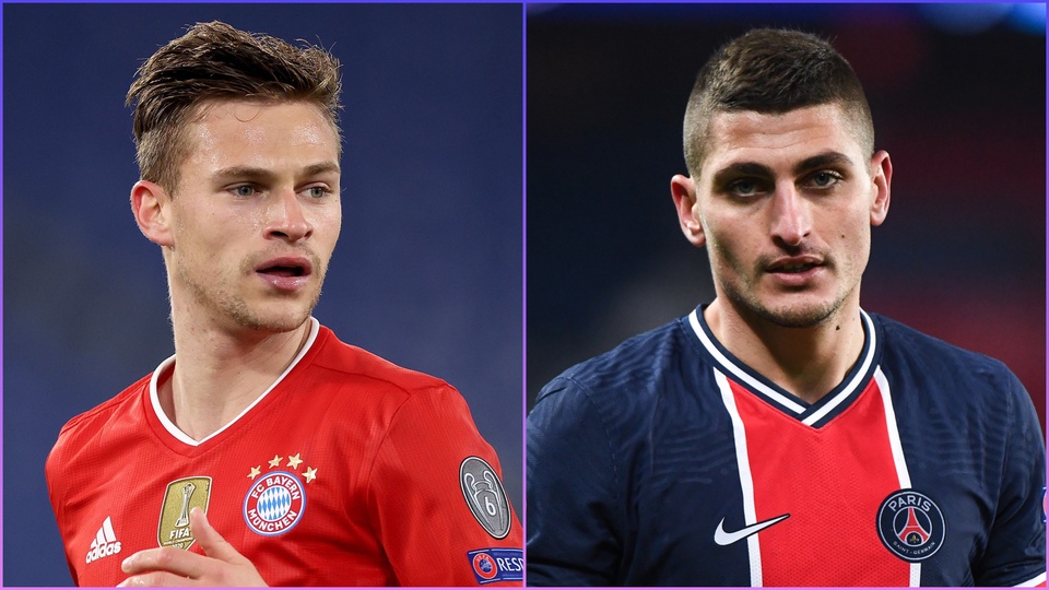 Joshua Kimmich - Marco Verratti: Nhiều mùa giải qua, tuyến giữa của PSG thường xuyên bị đánh giá là mất cân bằng. Khi ấy, Verratti thường xuyên phải đảm đương nhiều nhiệm vụ cùng lúc trong bối cảnh Messi, Neymar hay Mbappe ít tham gia vào hoạt động phòng ngự.