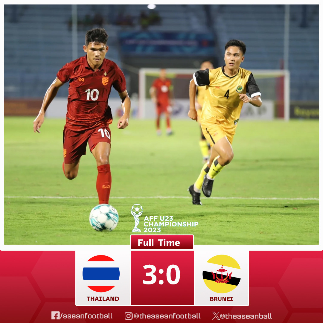U23 Thái Lan gần như chắc chắn giành vé bán kết U23 Đông Nam Á 2023. Ảnh: Asean Football