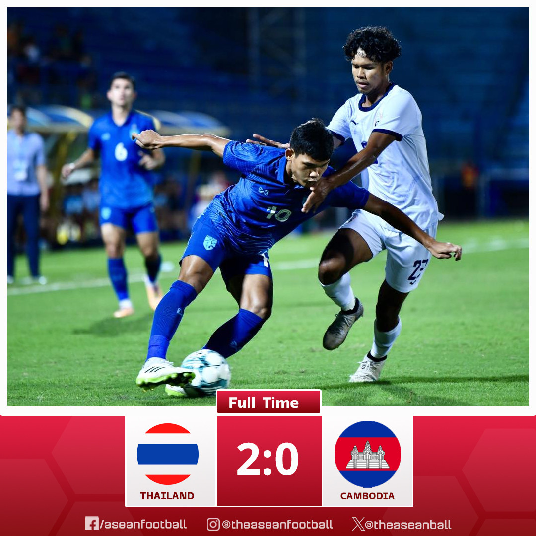 U23 Thái Lan thắng nhẹ Campuchia để giành vé bán kết U23 Đông Nam Á 2023. Ảnh: Asean Football.