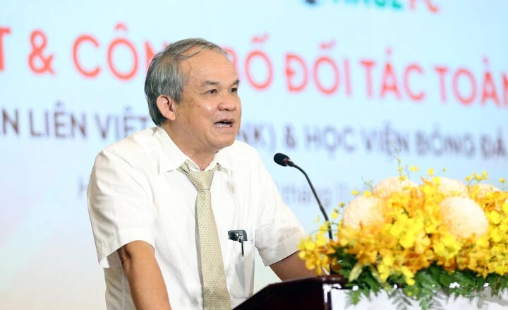Bầu Đức trong buổi lễ công bố đối tác toàn diện. Ảnh: VTCnews.