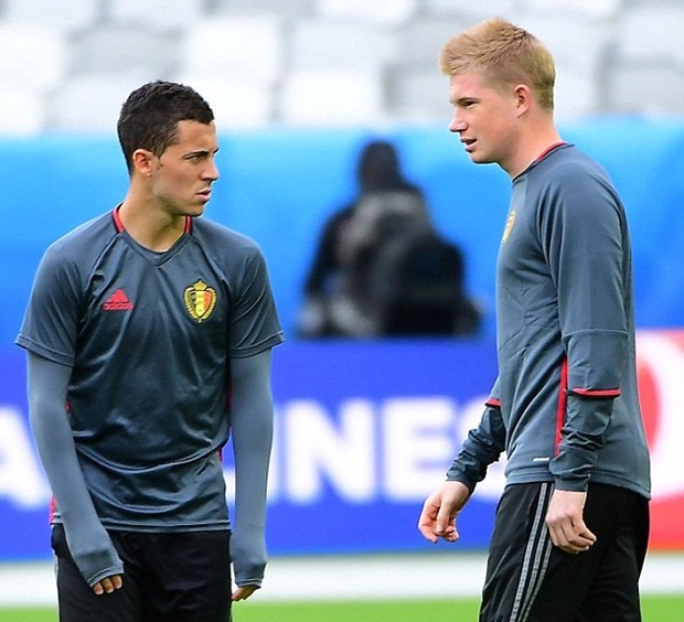 Bộ đôi được trông chờ nhất của tuyển Bỉ - Eden Hazard và Kevin De Bruyne. Ảnh: Internet.