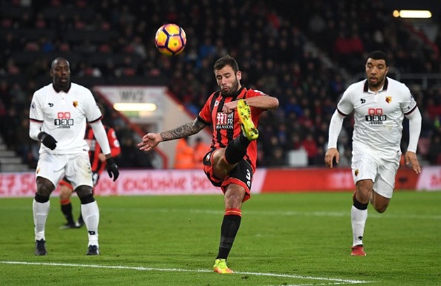 3. Steve Cook (Bournemouth): Phong độ của trung vệ 25 tuổi ở mùa giải năm nay khá phập phù nhưng anh vẫn nhận được sự tin tưởng tuyệt đối từ HLV Eddie Howe.