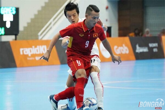Thái Huy đóng góp 1 bàn thắng trong chiến thắng đậm của ĐT Futsal Việt Nam. Ảnh: Thái Sơn.