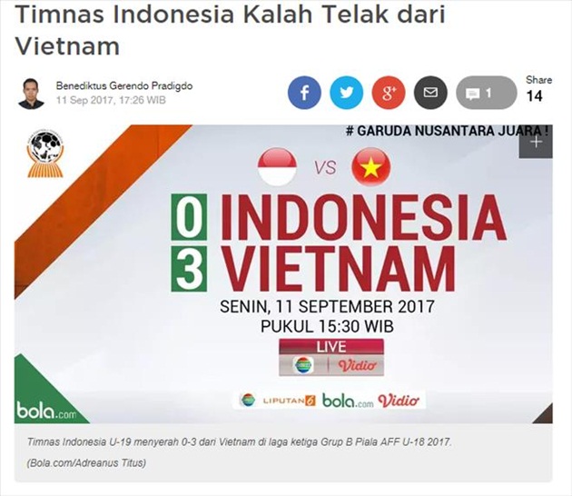 Báo chí Indonesia sốc nặng sau thất bại của đội nhà trước U18 Việt Nam.