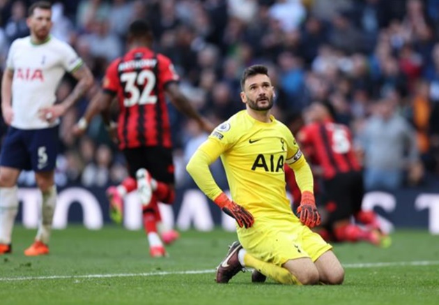 Lloris dần sa sút ở tuổi 36.
