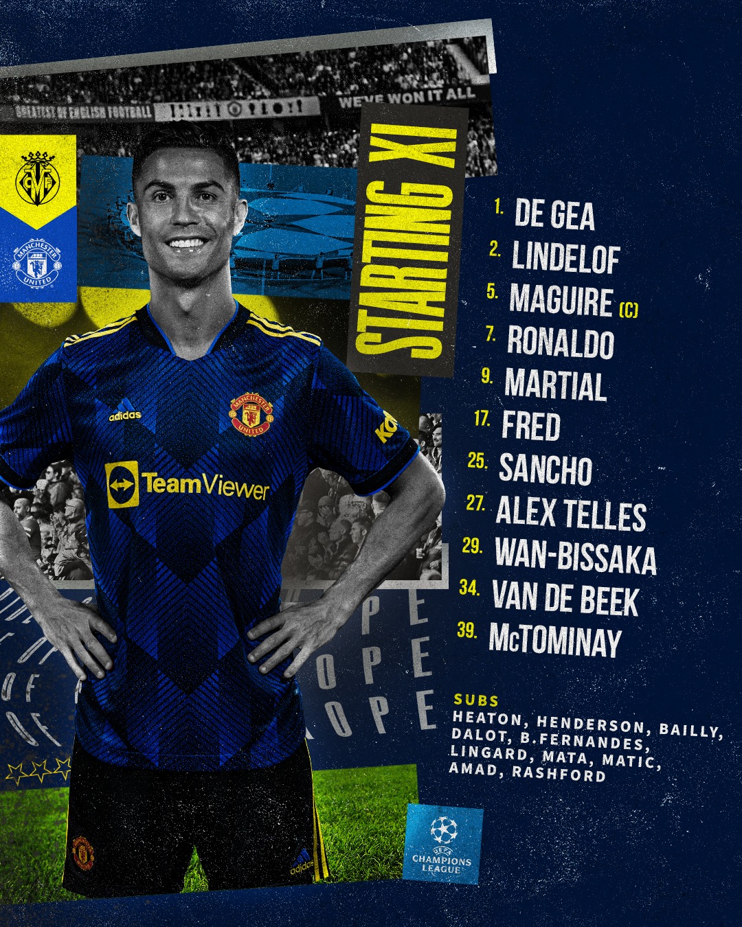 Đội hình chính thức của Man Utd.