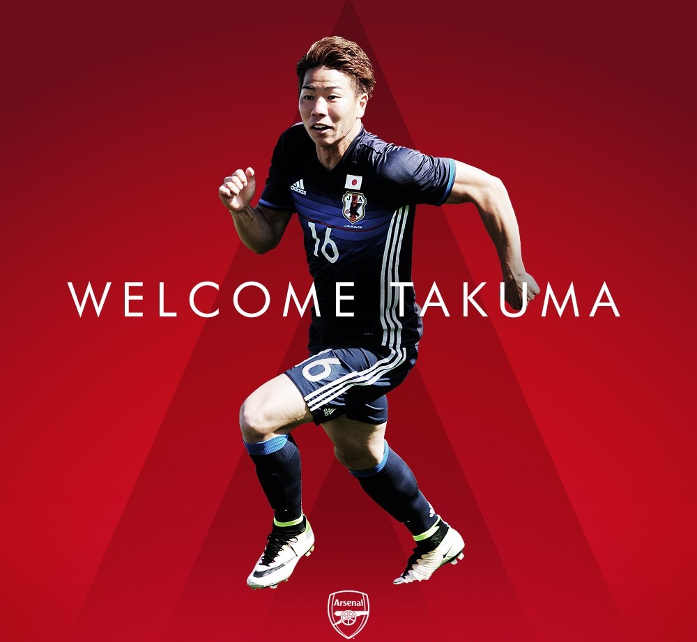 Takuma Asano là tiền đạo mới của Arsenal. Ảnh: Internet.