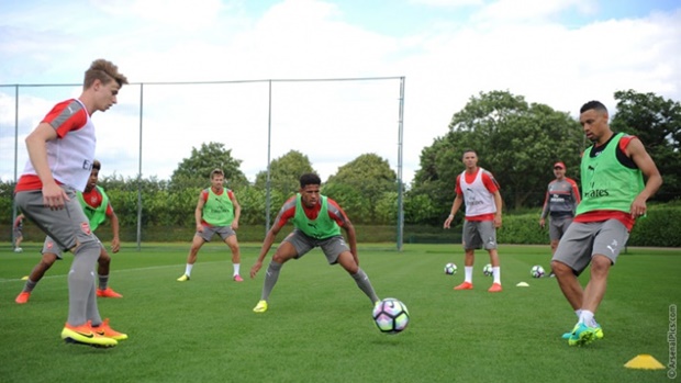 Arsenal có buổi tập đầu tiên chuẩn bị cho mùa giải mới. Ảnh: Internet.