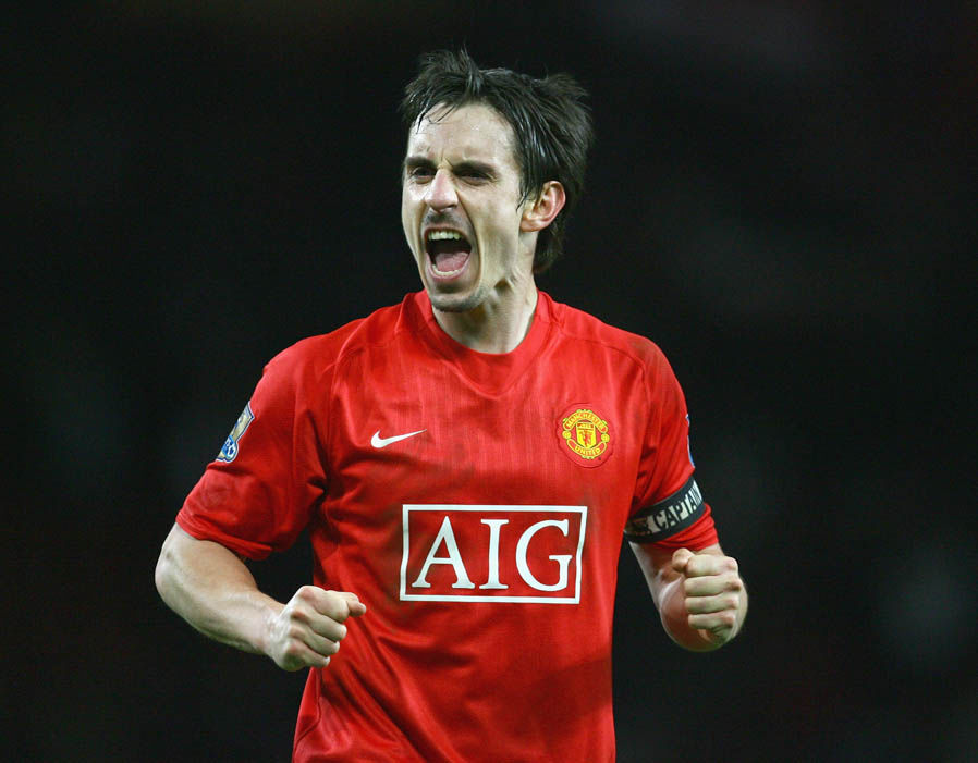 Hậu vệ phải: Gary Neville. Ảnh: Internet.