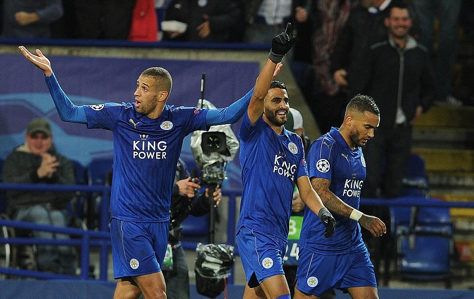 Thi đấu không tốt ở Ngoại hạng Anh, nhưng Leicester vẫn đang bay cao tại Champions League. Ảnh: Internet.