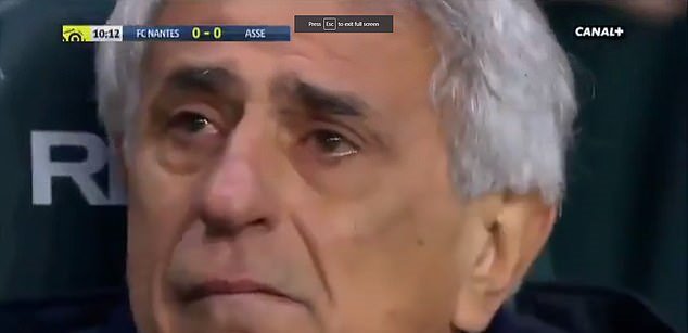 HLV Vahid Halilhodzic không kìm được nước mắt.