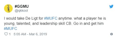Tôi sẽ chọn De Ligt cho Man Utd, bất cứ lúc nào. De Ligt là cầu thủ tuyệt vời, anh ấy trẻ, tài năng và một trung vệ có tố chất thủ lĩnh. Hãy chiêu mộ cậu ấy.