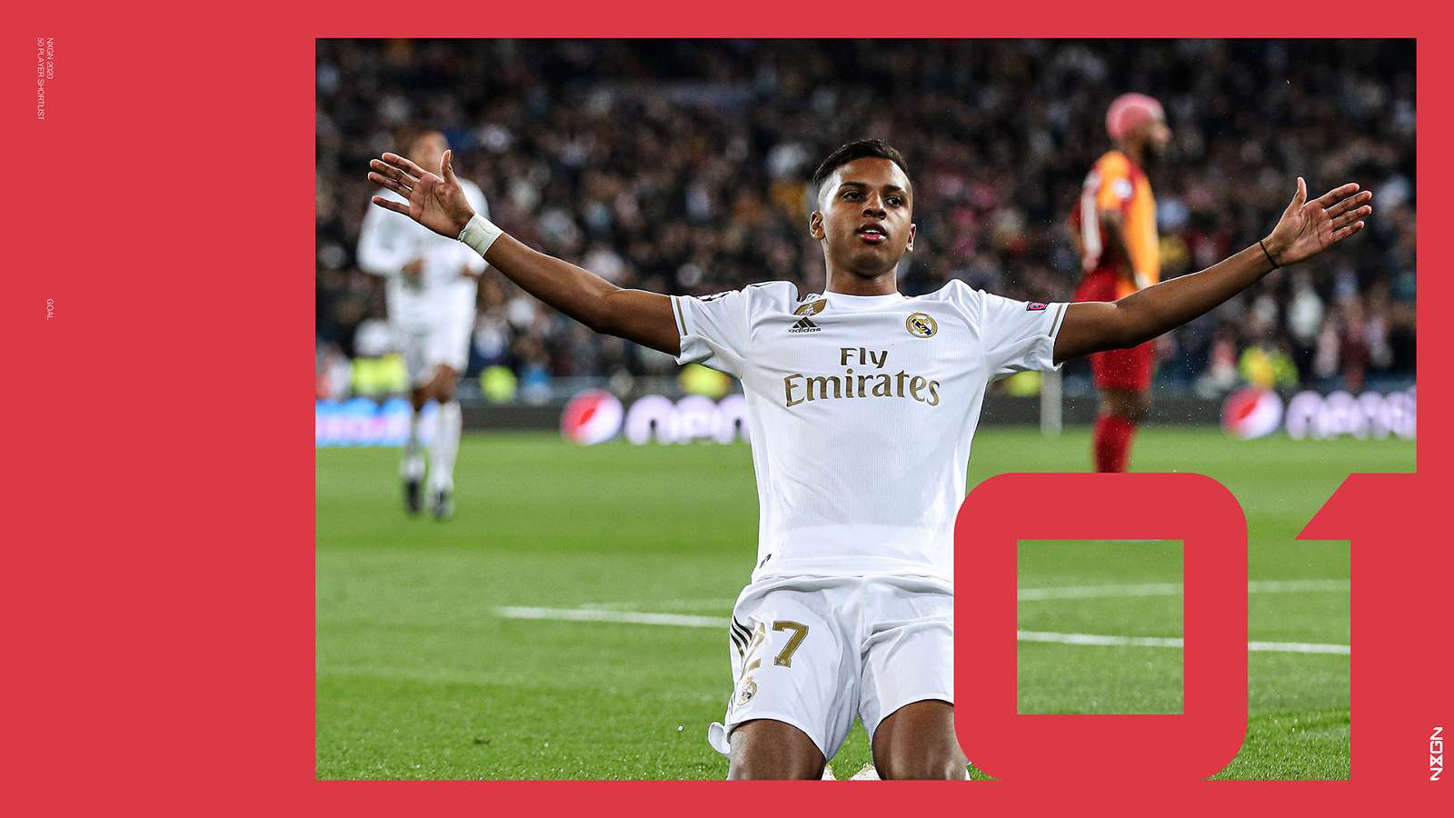 #1 Rodrygo | Real Madrid: Tiềm năng to lớn của Rodrygo được thể hiện ngay từ khi anh ra mắt Santos vào tháng 11 năm 2017. Anh thậm chí còn xếp thứ 5 trong danh sách NxGn năm ngoái và đã có bước tiến thần tốc trong năm nay. Anh có thể rụt rè ngoài sân cỏ, nhưng đầy tự tin, bản lĩnh khi ra sân. Chuyển tới Real mùa Hè vừa qua với mức giá 45 triệu Euro, Rodrygo ghi bàn chỉ sau 93 giây ra mắt La Liga. Sau đó, anh có cú hat-trick hoàn hảo ở ngay trận ra mắt Champions League.
