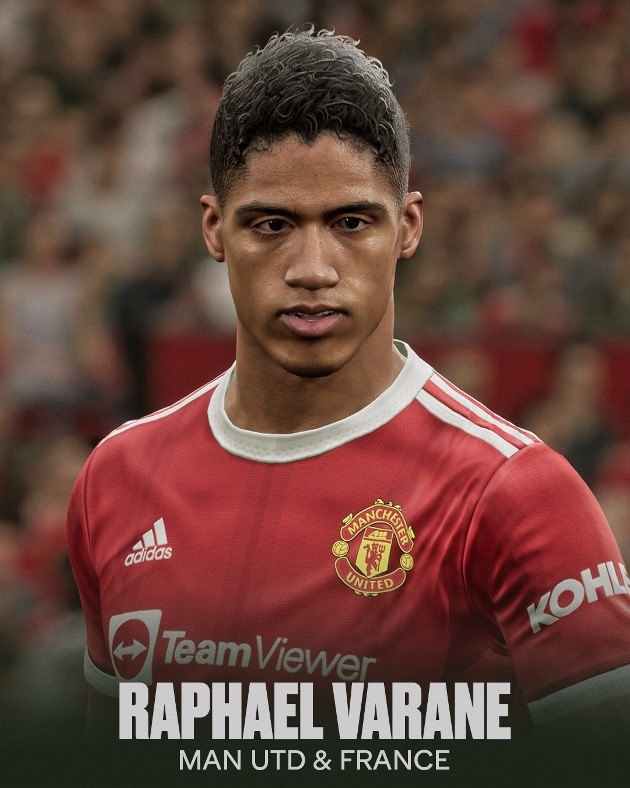 Raphael Varane được tạo hình khá giống với ngoài đời thực. Tuy nhiên, mũi của anh có gì đó rất lạ lùng.