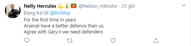 "Lần đầu tiên sau rất nhiều năm, Arsenal đang có một hàng phòng ngự tốt hơn chúng ta."