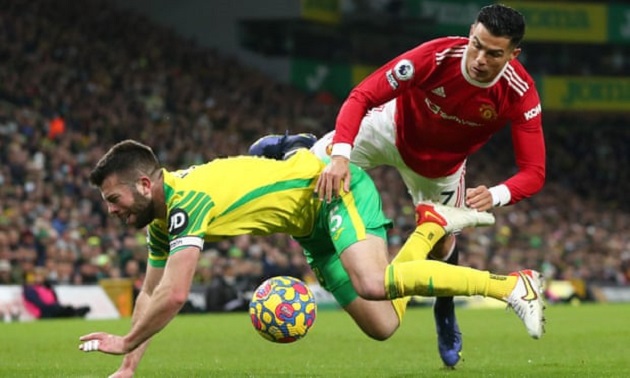 Ronaldo không có nhiều tình huống đe dọa trước Norwich.