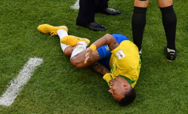 Neymar từng rất nhiều lần bị phạm lỗi ở World Cup 2018.