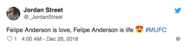 Felipe Anderson là tình yêu, là cuộc sống #MUFC.