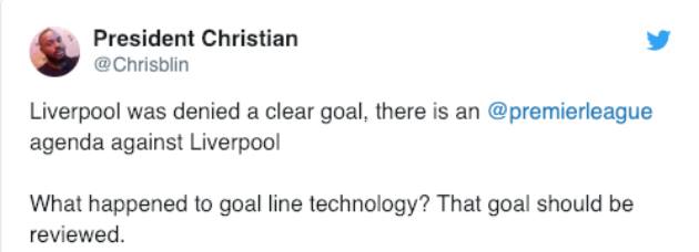 Liverpool bị từ chối một bàn thắng rõ ràng. Có một thế lực nào đó tại EPL chống lại Liverpool...