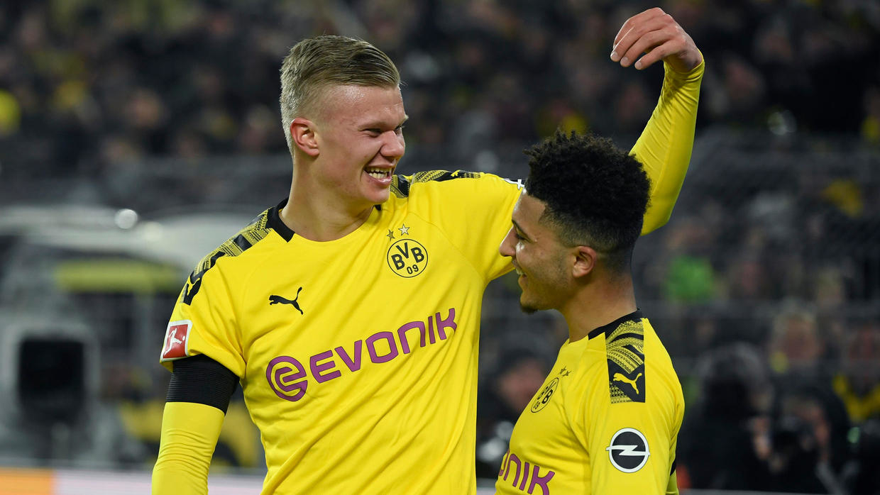 Đứng thứ 9 trong danh sách này là bộ 3 của Dortmund, Marco Reus, Jadon Sancho và Haaland với 34 bàn thắng cho CLB tới thời điểm hiện tại.