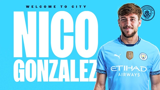 Ảnh bài viết CHÍNH THỨC: Nico Gonzalez gia nhập Man City