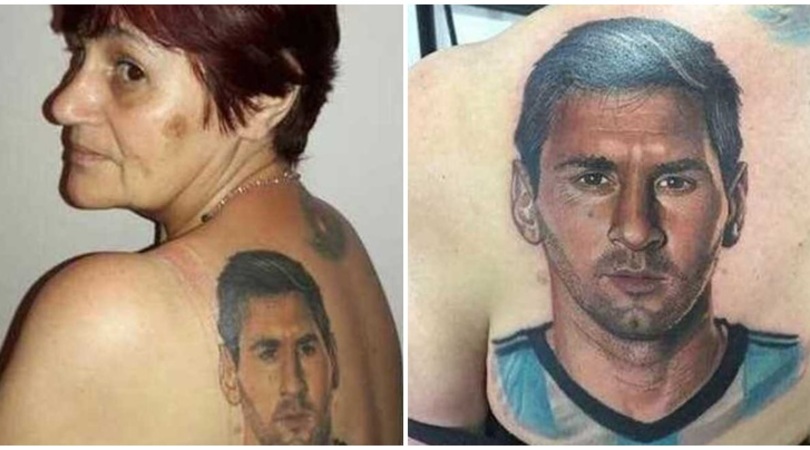 Ảnh bài viết Fan nữ 54 tuổi khoe hình xăm Messi giống y như đúc
