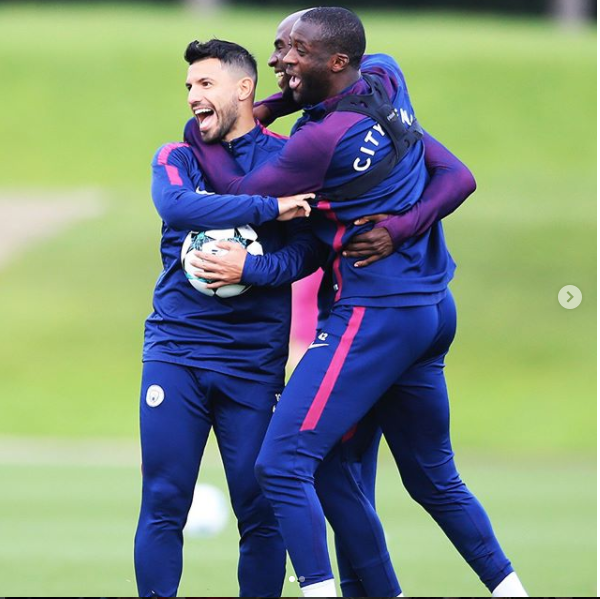 Niềm hạnh phúc của các thành viên Man City khi thắng trong 1 trận đấu tập.