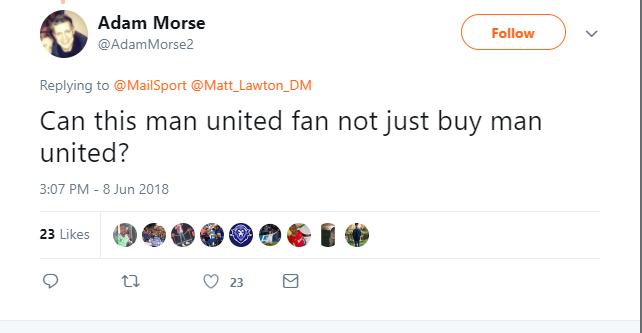 "Fan Man United thì nên mua Man United chứ nhỉ?"