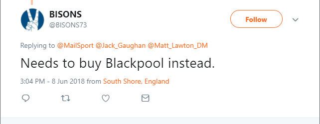 "Ông nên mua Blackpool thì hơn."