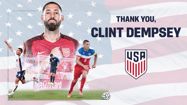 Tuyển Mỹ gửi lời tri ân đến Clint Dempsey.