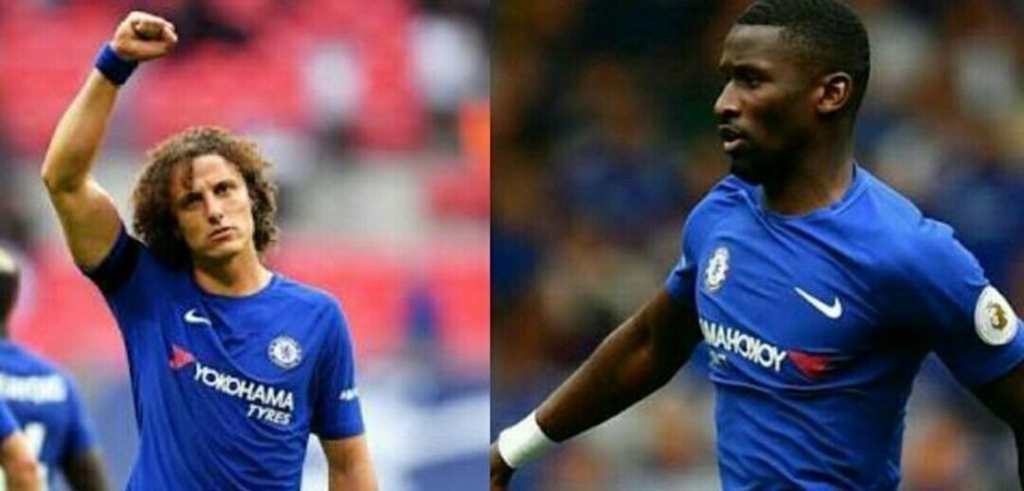 David Luiz (trái) và Antonio Rudiger.