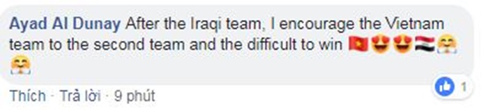 Một cổ động viên Iraq ủng hộ tuyển Việt Nam.