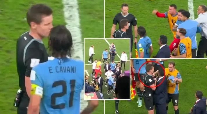 Các cầu thủ Uruguay 'vây' trọng tài, tấn công quan chức FIFA.