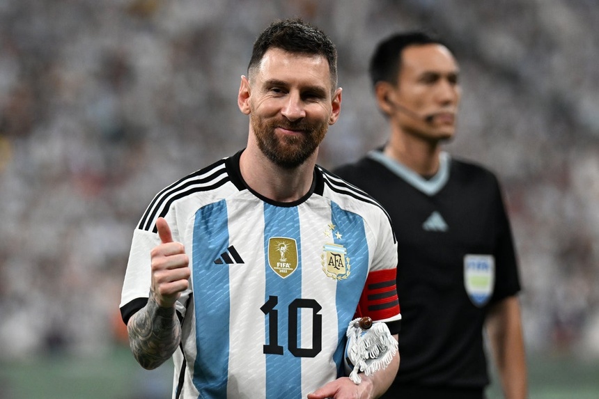 Messi chơi ấn tượng trong chiến thắng của Argentina trước Australia. Ảnh: Reuters.