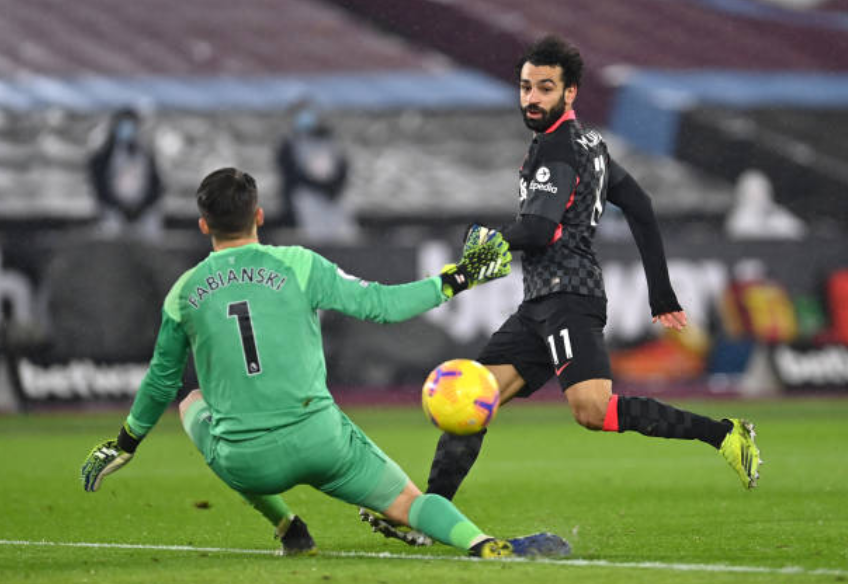 Fabianski đã bị tiền đạo người Ai Cập đánh bại tới 2 lần.