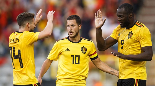Thi đấu bên cạnh những tiền vệ chất lượng của ĐT Bỉ giúp Lukaku rất thoải mái.