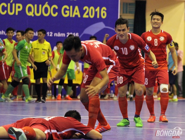 Thanh Tuấn ghi bàn san bằng cách biệt 1-1 cho Hải Phương Nam. Ảnh: Đình Viên.