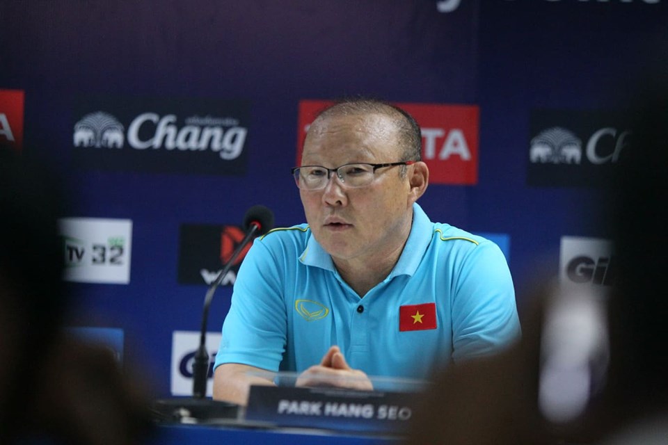 HLV Park Hang-seo cực kỳ khôn ngoan tỉnh táo trong việc đối đáp với truyền thông. Ảnh: Minh Anh.