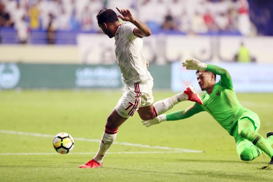 Tiền đạo Mabkhout là sát thủ nguy hiểm nhất ĐT UAE.